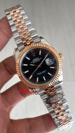 Rolex Datejust Jubilee 126331 Rosegold Two Tone Siyah Kadran 41mm 3235 Super Clone Swiss ETA Clean Factory
