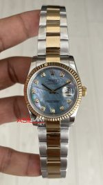 Rolex Datejust Mother Of Pearl Diamond 126233 Oyster Two Tone Gold Ladies 36mm Kadın Kol Saati