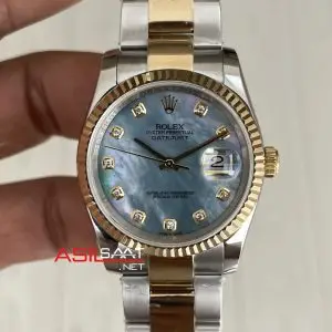 Rolex Datejust Mother Of Pearl Diamond 126233 Oyster Two Tone Gold Ladies 36mm Kadın Kol Saati