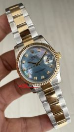Rolex Datejust Mother Of Pearl Diamond 126233 Oyster Two Tone Gold Ladies 36mm Kadın Kol Saati