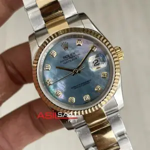 Rolex Datejust Mother Of Pearl Diamond 126233 Oyster Two Tone Gold Ladies 36mm Kadın Kol Saati