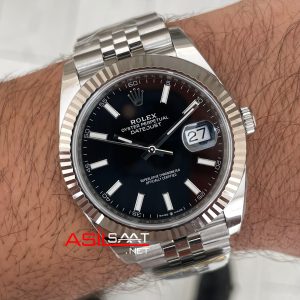 Rolex Datejust Siyah 126334 Jubilee 41mm DD3235 V2 Super Klon Swiss ETA Saat AR Factory