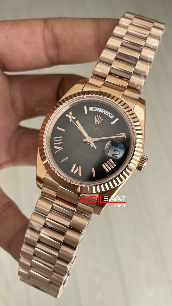 Rolex Day Date Slate Ombre 228235 Rose Arduvaz Kadran 40mm Replika Saat