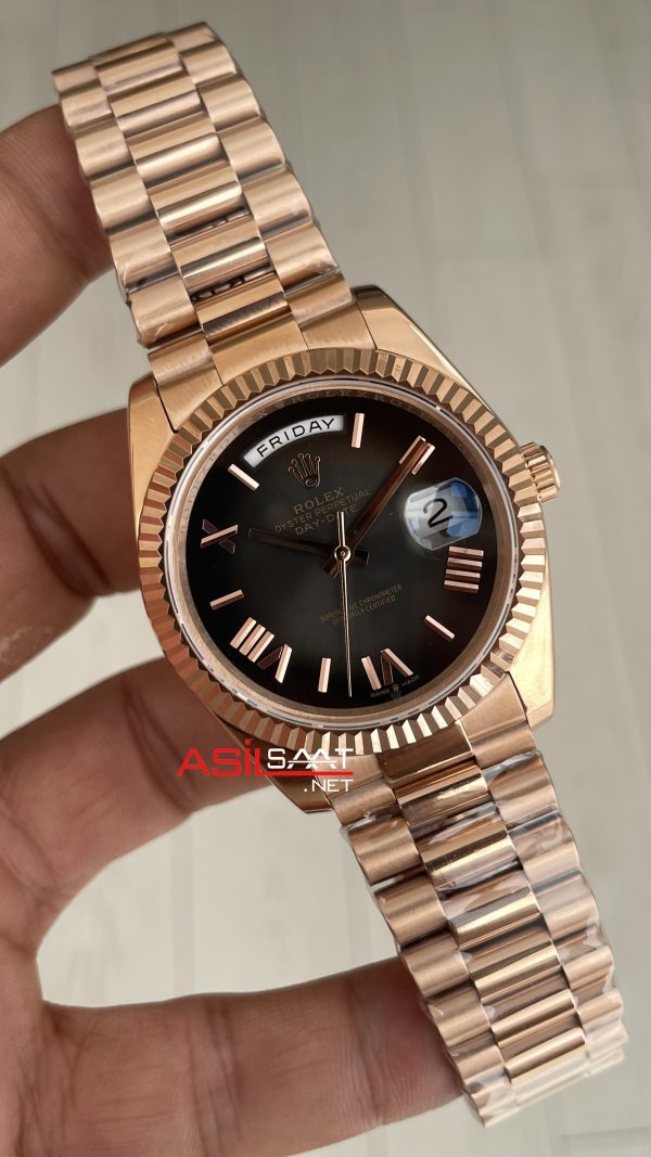 Rolex Day Date Slate Ombre 228235 Rose Arduvaz Kadran 40mm Replika Saat