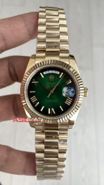 Rolex Day Date Yeşil 228238 Ombre Green Gold 40mm Replika Saat