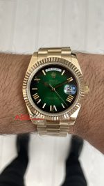 Rolex Day Date Yeşil 228238 Ombre Green Gold 40mm Replika Saat