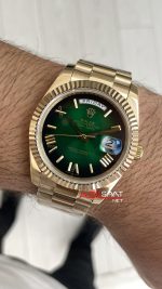 Rolex Day Date Yeşil 228238 Ombre Green Gold 40mm Replika Saat