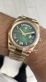 Rolex Day Date Yeşil 228238 Ombre Green Gold 40mm Replika Saat