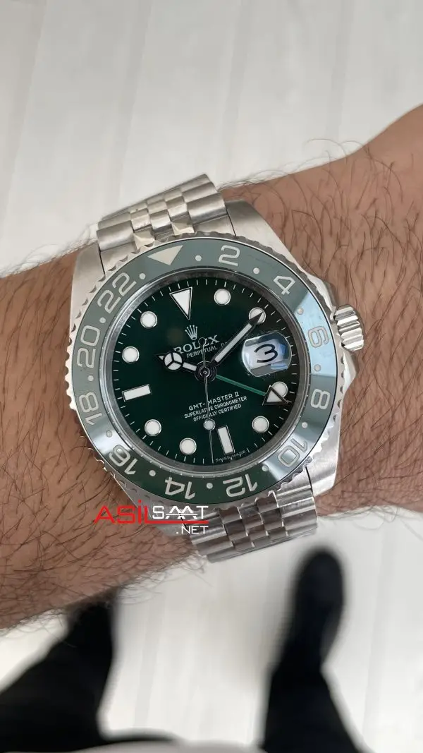Rolex Hulk Gmt Master II Jubilee Yeşil Kadran 40mm Replika Saat