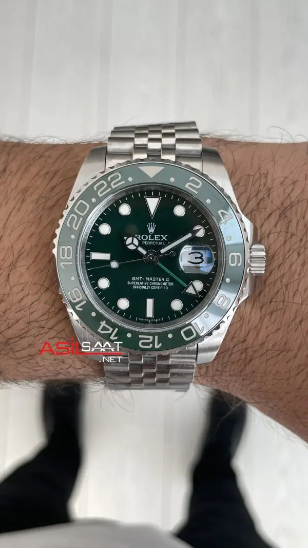 Rolex Hulk Gmt Master II Jubilee Yeşil Kadran 40mm Replika Saat