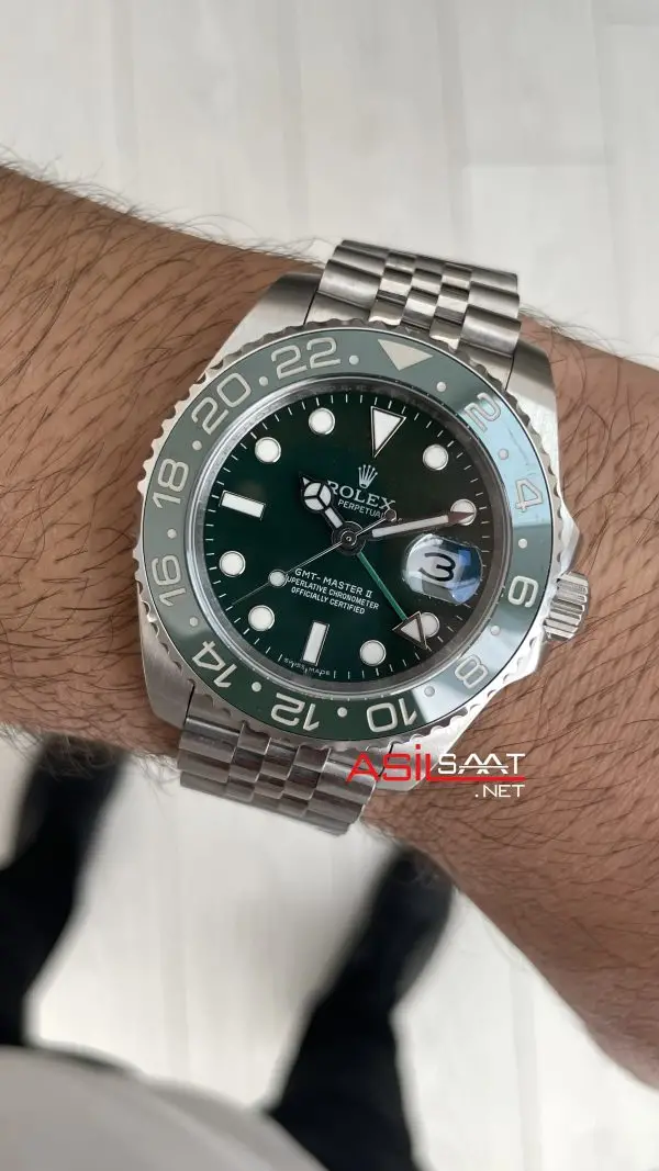 Rolex Hulk Gmt Master II Jubilee Yeşil Kadran 40mm Replika Saat