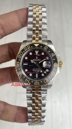 Rolex Tiger Iron Dial Zombie 126713GRNR Jubilee Gmt Master II Two Tone Gold 40 mm Replika Saat