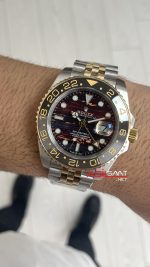 Rolex Tiger Iron Dial Zombie 126713GRNR Jubilee Gmt Master II Two Tone Gold 40 mm Replika Saat