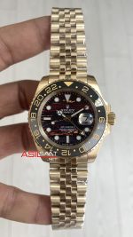 Rolex Tiger Iron Dial 126718GRNR Gmt Master II Jubilee Gold 40mm Replika Saat