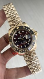 Rolex Tiger Iron Dial 126718GRNR Gmt Master II Jubilee Gold 40mm Replika Saat