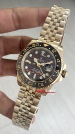 Rolex Tiger Iron Dial 126718GRNR Gmt Master II Jubilee Gold 40mm Replika Saat