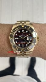 Rolex Tiger Iron Dial 126718GRNR Gmt Master II Jubilee Gold 40mm Replika Saat