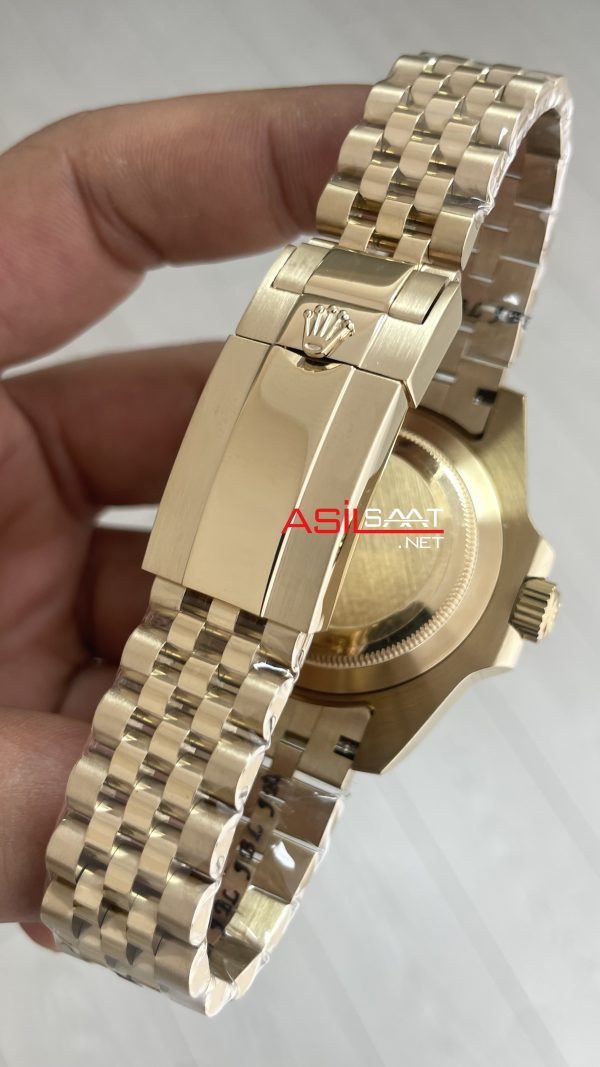 Rolex Tiger Iron Dial 126718GRNR Gmt Master II Jubilee Gold 40mm Replika Saat Rolex Tiger Iron Dial 126718GRNR Gmt Master II Jubilee Gold 40mm Replika Saat