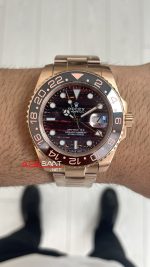 Rolex Tiger Iron Dial Chocolate 126715CHNR Gmt Master II Oyster 40mm Everosegold Replika Saat