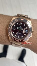 Rolex Tiger Iron Dial Chocolate 126715CHNR Gmt Master II Oyster 40mm Everosegold Replika Saat