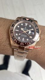 Rolex Tiger Iron Dial Chocolate 126715CHNR Gmt Master II Oyster 40mm Everosegold Replika Saat