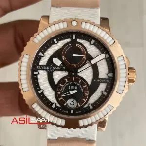 Ulysse Nardin Marine Diver Chronometer Beyaz Kadran Rose 43mm Replika Saat