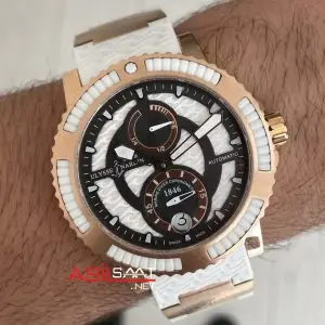 Ulysse Nardin Marine Diver Chronometer Beyaz Kadran Rose 43mm Replika Saat