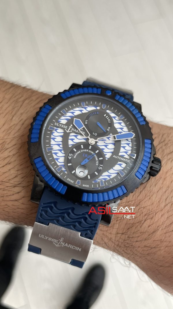 Ulysse Nardin Marine Diver Chronometer Mavi Kadran 43mm Replika Saat