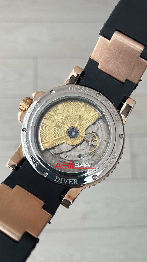 Ulysse Nardin Marine Diver Chronometer Siyah Kadran Rose 43mm Replika Saat