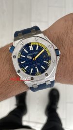 Audemars Piguet Royal Oak Offshore Diver 15710ST Mavi Kadran 42mm Silver Replika Saat