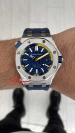 Audemars Piguet Royal Oak Offshore Diver 15710ST Mavi Kadran 42mm Silver Replika Saat