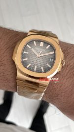 Patek Philippe Nautilus Chocolate 5711R Brown Dial 40 mm Rose Gold Super Clone Swiss ETA Saat PPF Factory