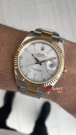Rolex Datejust Beyaz Kadran 126333 Oyster Two Tone Gold 41mm ETA Swiss