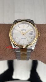 Rolex Datejust Beyaz Kadran 126333 Oyster Two Tone Gold 41mm ETA Swiss