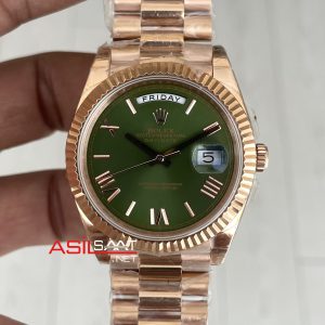 Rolex Day-Date Yeşil 228235 Olive Green 40mm Rosegold GS Factory ETA Swiss