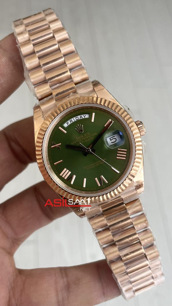 Rolex Day-Date Yeşil 228235 Olive Green 40mm Rosegold GS Factory ETA Swiss