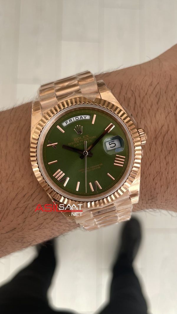 Rolex Day-Date Yeşil 228235 Olive Green 40mm Rosegold GS Factory ETA Swiss