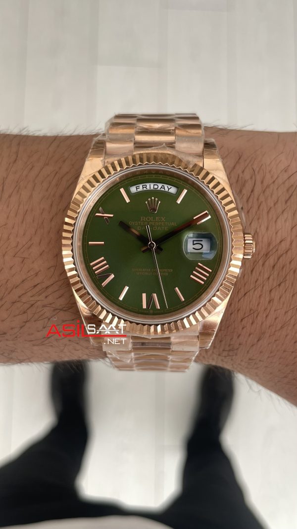 Rolex Day-Date Yeşil 228235 Olive Green 40mm Rosegold GS Factory ETA Swiss