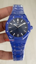 Audemars Piguet Royal Oak Ceramic Blue 15510ST Siyah Kadran 41mm Mavi Seramik Super Clone ETA Swiss APS Factory