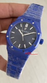 Audemars Piguet Royal Oak Ceramic Blue 15510ST Siyah Kadran 41mm Mavi Seramik Super Clone ETA Swiss APS Factory