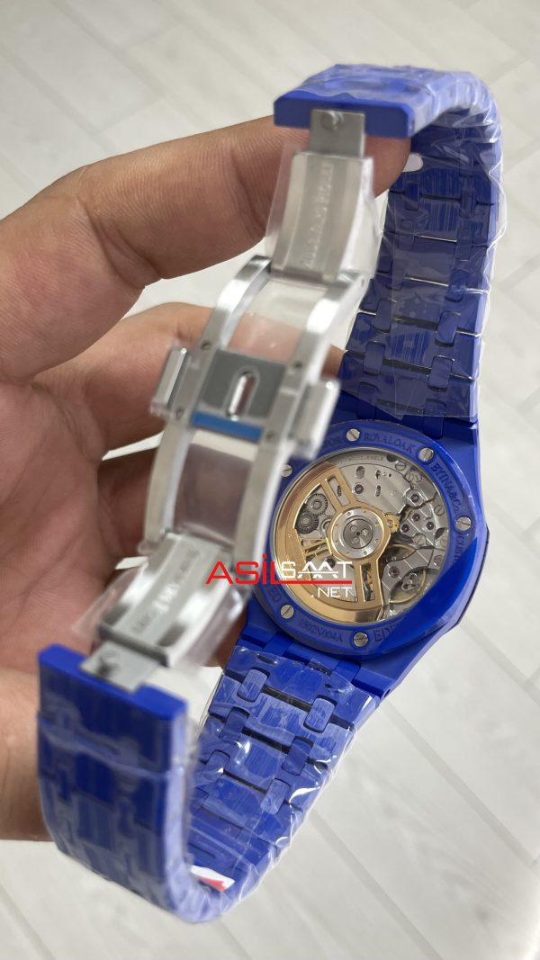 Audemars Piguet Royal Oak Ceramic Blue 15510ST Siyah Kadran 41mm Mavi Seramik Super Clone ETA Swiss APS Factory Audemars Piguet Royal Oak Ceramic Blue 15510ST Siyah Kadran 41mm Mavi Seramik Super Clone ETA Swiss APS Factory