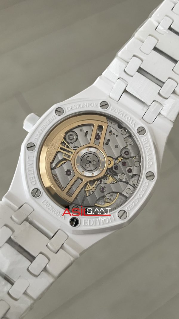 Audemars Piguet Royal Oak Ceramic White 15510ST Siyah Kadran 41mm Beyaz Seramik Super Clone ETA Swiss APS Factory