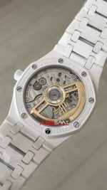 Audemars Piguet Royal Oak Ceramic White 15510ST Siyah Kadran 41mm Beyaz Seramik Super Clone ETA Swiss APS Factory