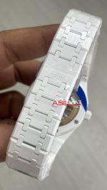 Audemars Piguet Royal Oak Ceramic White 15510ST Siyah Kadran 41mm Beyaz Seramik Super Clone ETA Swiss APS Factory