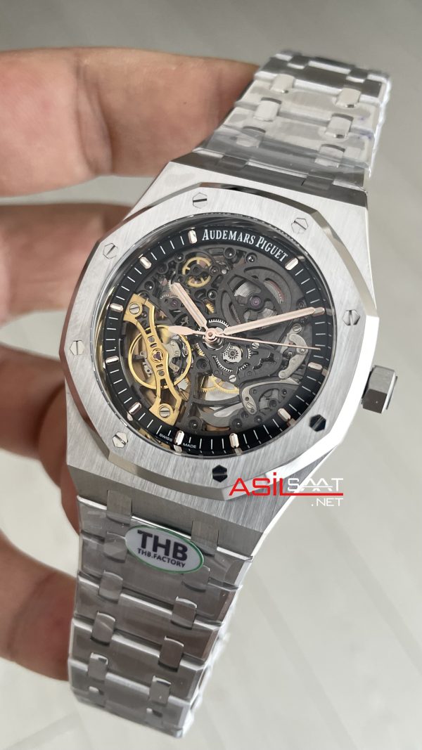 Audemars Piguet Royal Oak Double Balance Wheel Openwork 15407ST Silver 41mm Super Clone ETA Swiss THB Factory Audemars Piguet Royal Oak Double Balance Wheel Openwork 15407ST Silver 41mm Super Clone ETA Swiss THB Factory