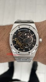 Audemars Piguet Royal Oak Double Balance Wheel Openwork 15407ST Silver 41mm Super Clone ETA Swiss THB Factory
