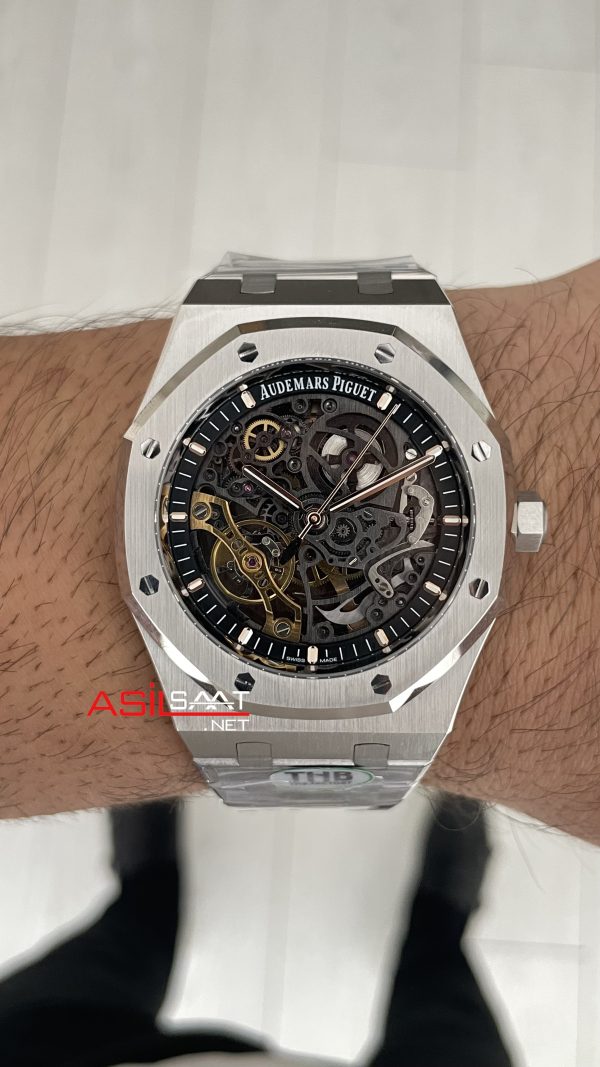 Audemars Piguet Royal Oak Double Balance Wheel Openwork 15407ST Silver 41mm Super Clone ETA Swiss THB Factory Audemars Piguet Royal Oak Double Balance Wheel Openwork 15407ST Silver 41mm Super Clone ETA Swiss THB Factory