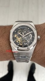 Audemars Piguet Royal Oak Double Balance Wheel Openwork 15407ST Silver 41mm Super Clone ETA Swiss THB Factory
