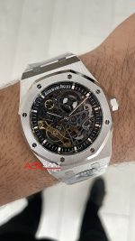 Audemars Piguet Royal Oak Double Balance Wheel Openwork 15407ST Silver 41mm Super Clone ETA Swiss THB Factory