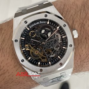 Audemars Piguet Royal Oak Double Balance Wheel Openwork 15407ST Silver 41mm Super Clone ETA Swiss THB Factory